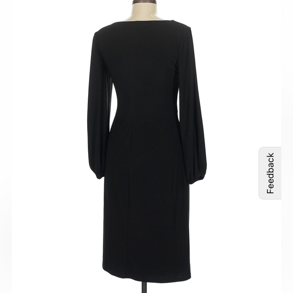 Chaps Black Long Sleeve Ruched Dress - XL - Picture 10 of 13